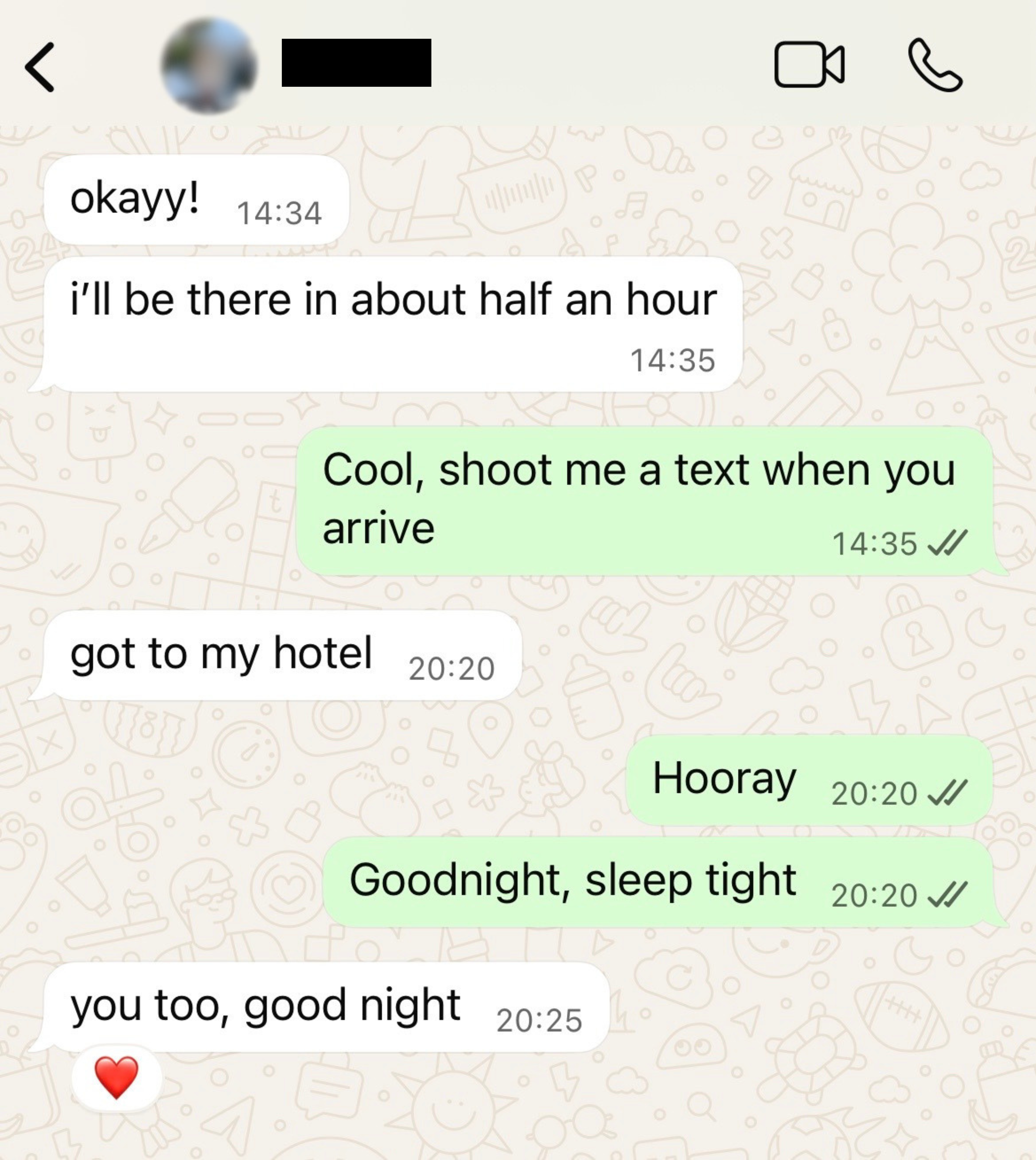 Client WhatsApp message